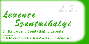 levente szentmihalyi business card